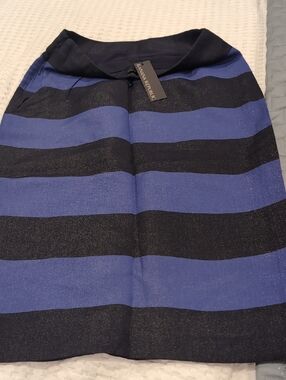 Banana Republic Black and Blue Striped Pencil Skirt